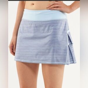 Lululemon Run Pace Skirt - Twisted Stripe Caspian Blue / Caspian Blue